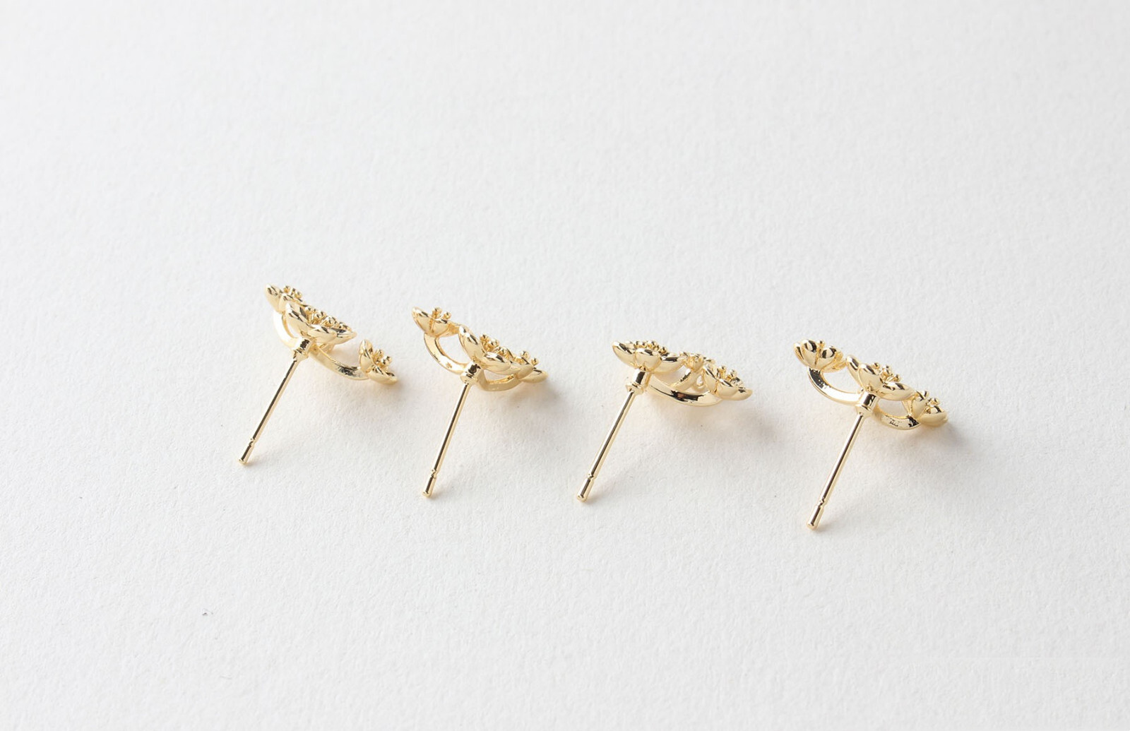 6pcs Gold Multiple Flower Stud Earring,Stacked Flower Earring Post,Floral Stud