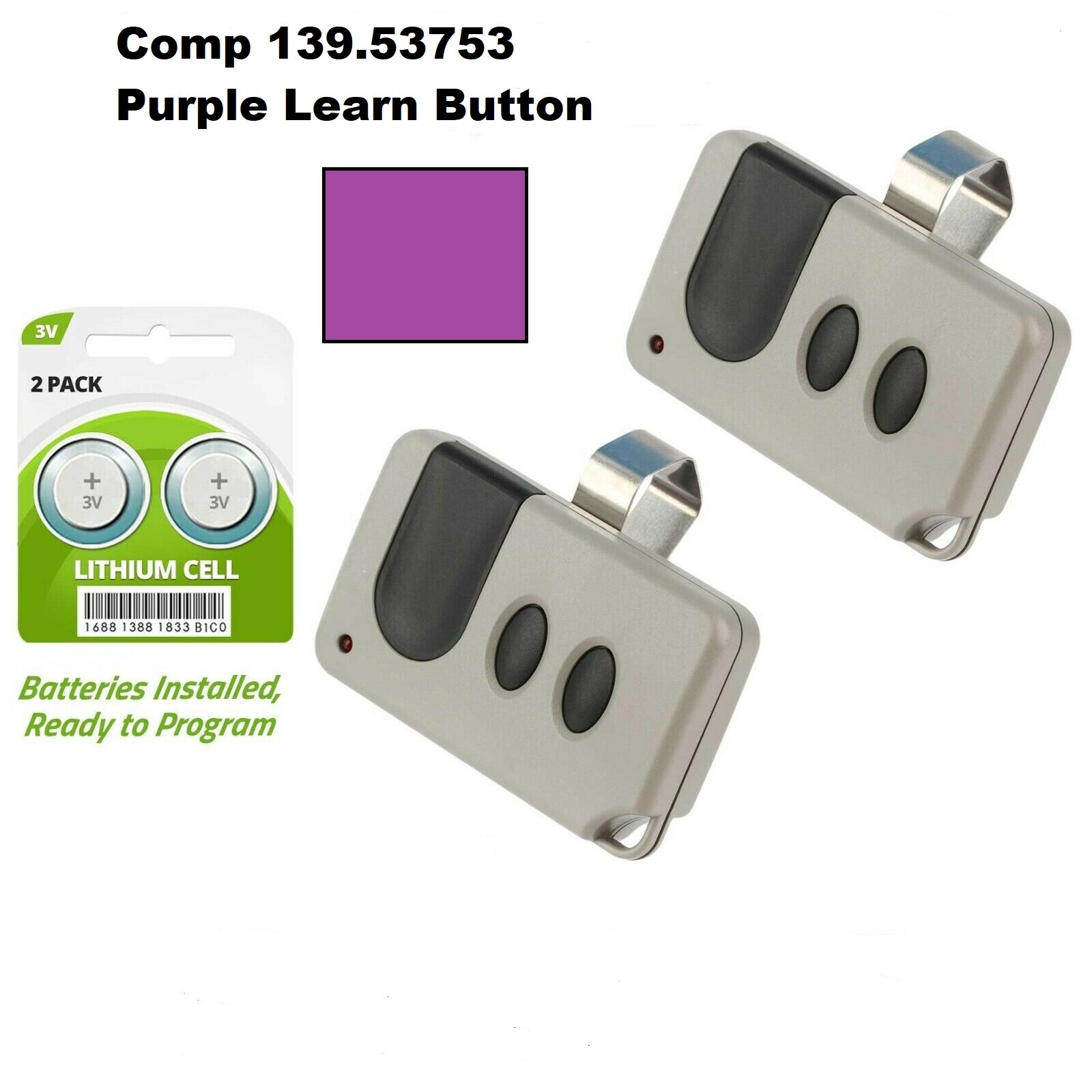 2 Sears Craftsman Garage Door Opener Remote Control 139.53753  HBW2028 315MHZ N