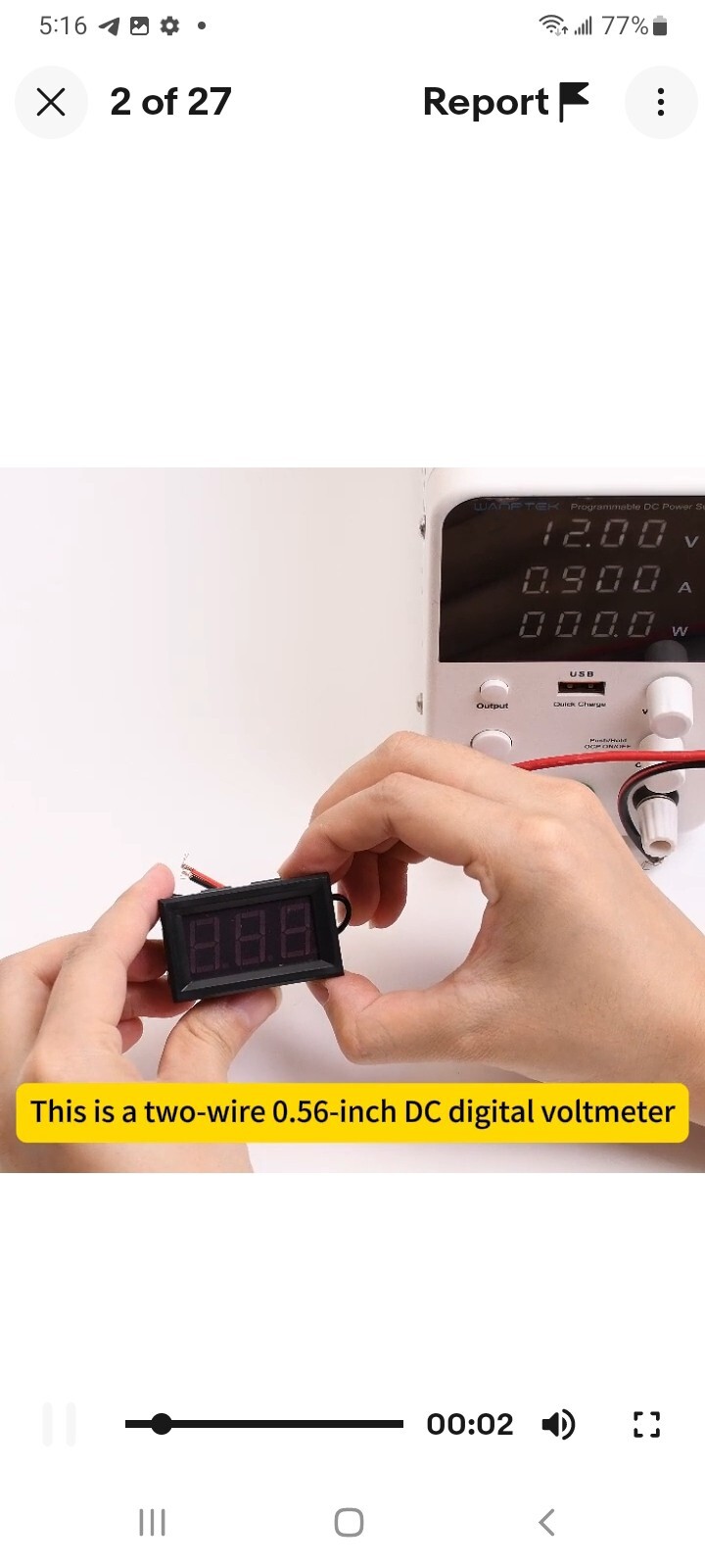 HOBBYIST - 4.5 - 30 VDC PANEL MOUNTABLE DIGITAL VOLTMETER. .56" RED LED READOUT.