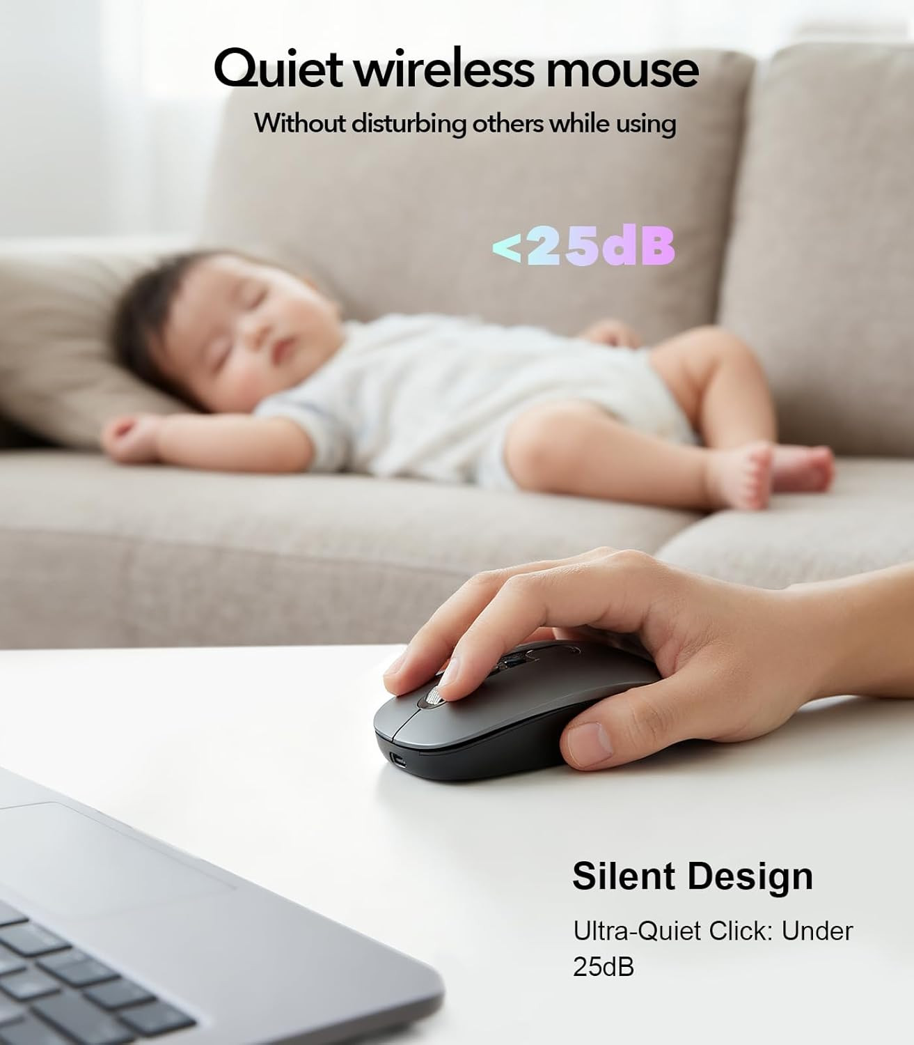 AI Wireless Mouse with Voice & Audio Recorder， Wireless Bluetooth Mouse for Macb