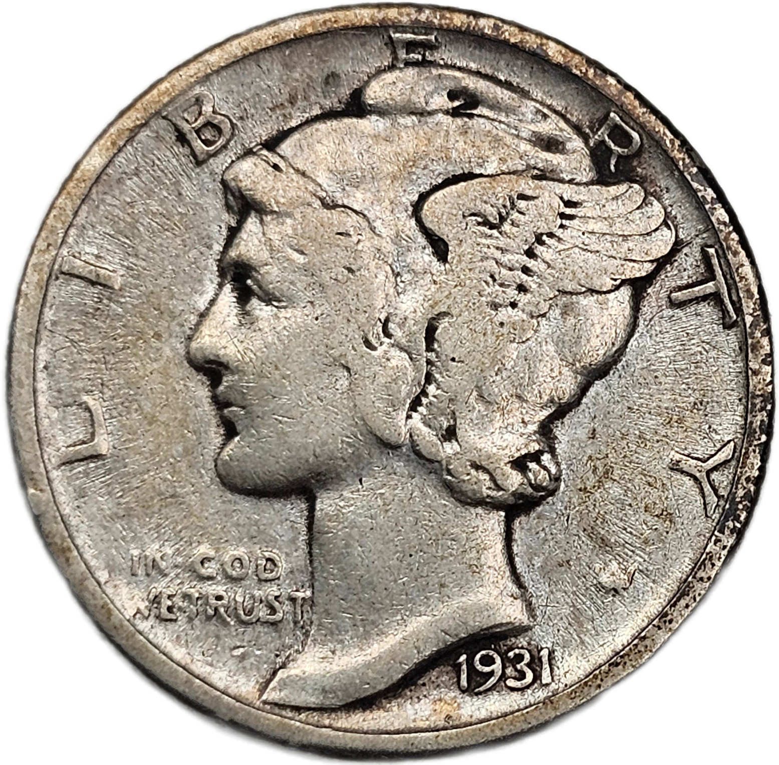 1931 Mercury Dime Fine+ Free USA Shipping 10c Silver