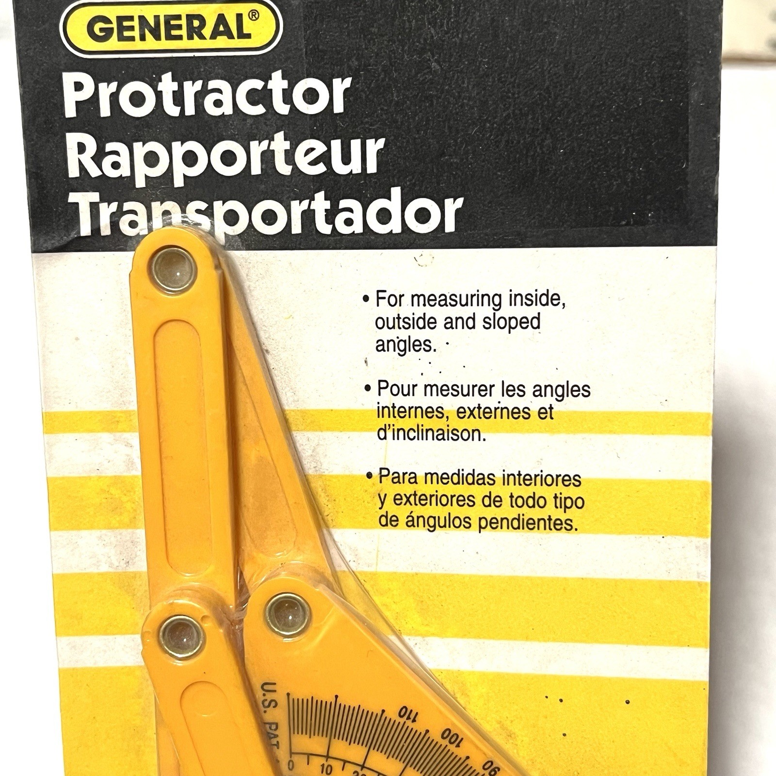 New Old Stock GENERAL TOOLS No.29 Plastic General Purpose Protractor – USA Made.