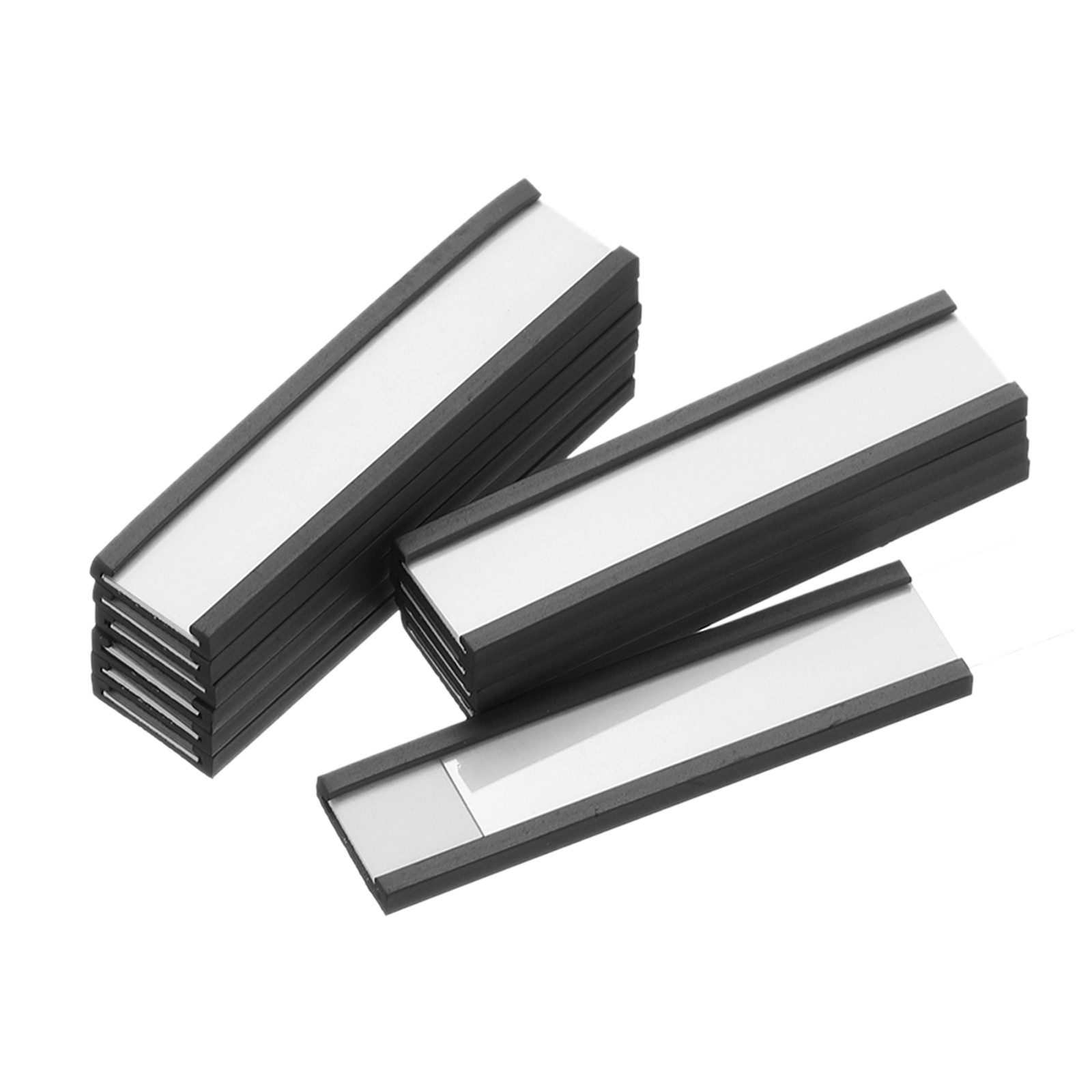 Label Holders 3" x 0.5" C Channel Rubber Magnetic for Shelves Organize 60pcs