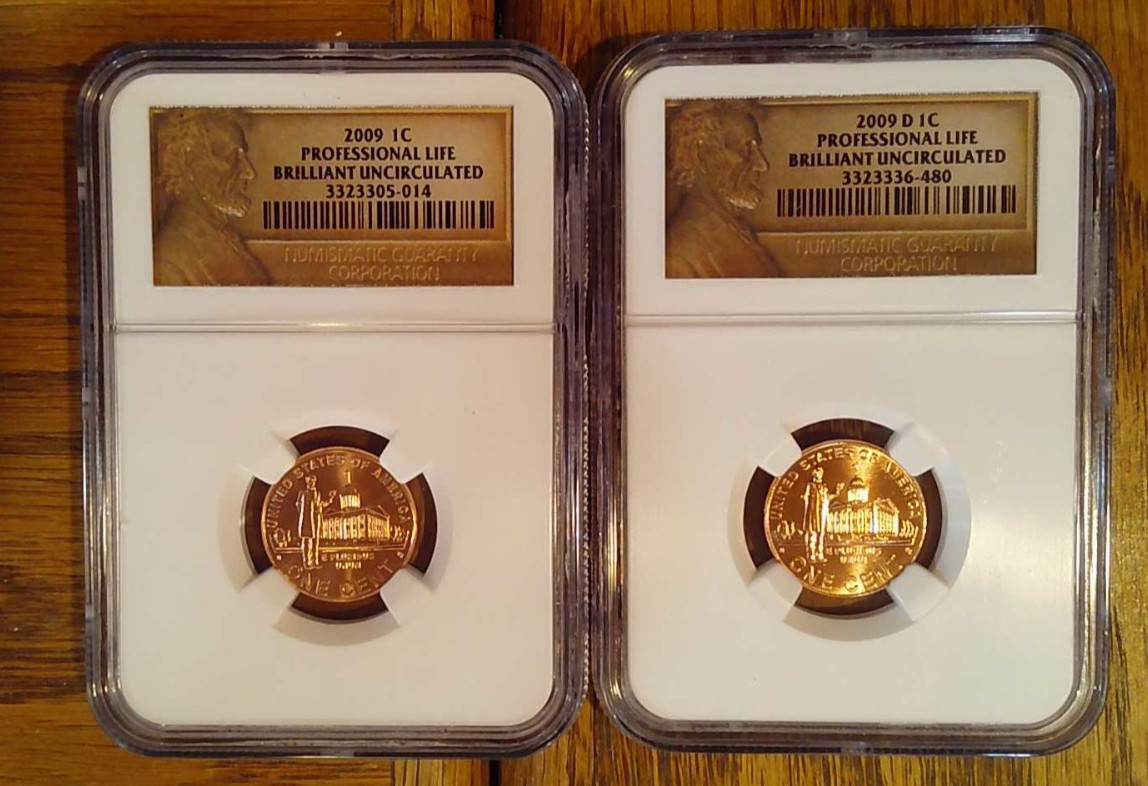 2009 P & D NGC BU Brilliant Uncirculated Lincoln Cent Professional (480/014)