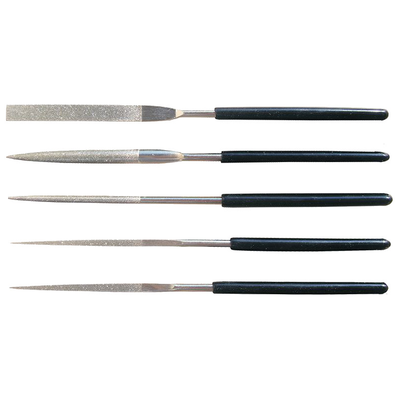 File Set, Needle files, 5 types, for precision work, Type: Coarse, Package of 5
