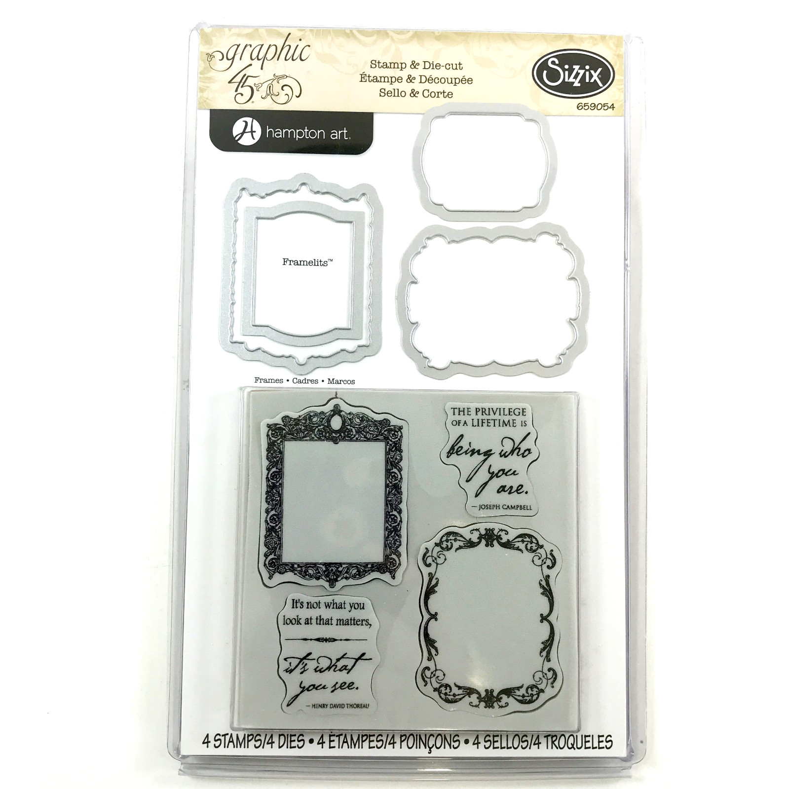 Sizzix Stamp and Framelits Die FRAMES 659054 Retired Set