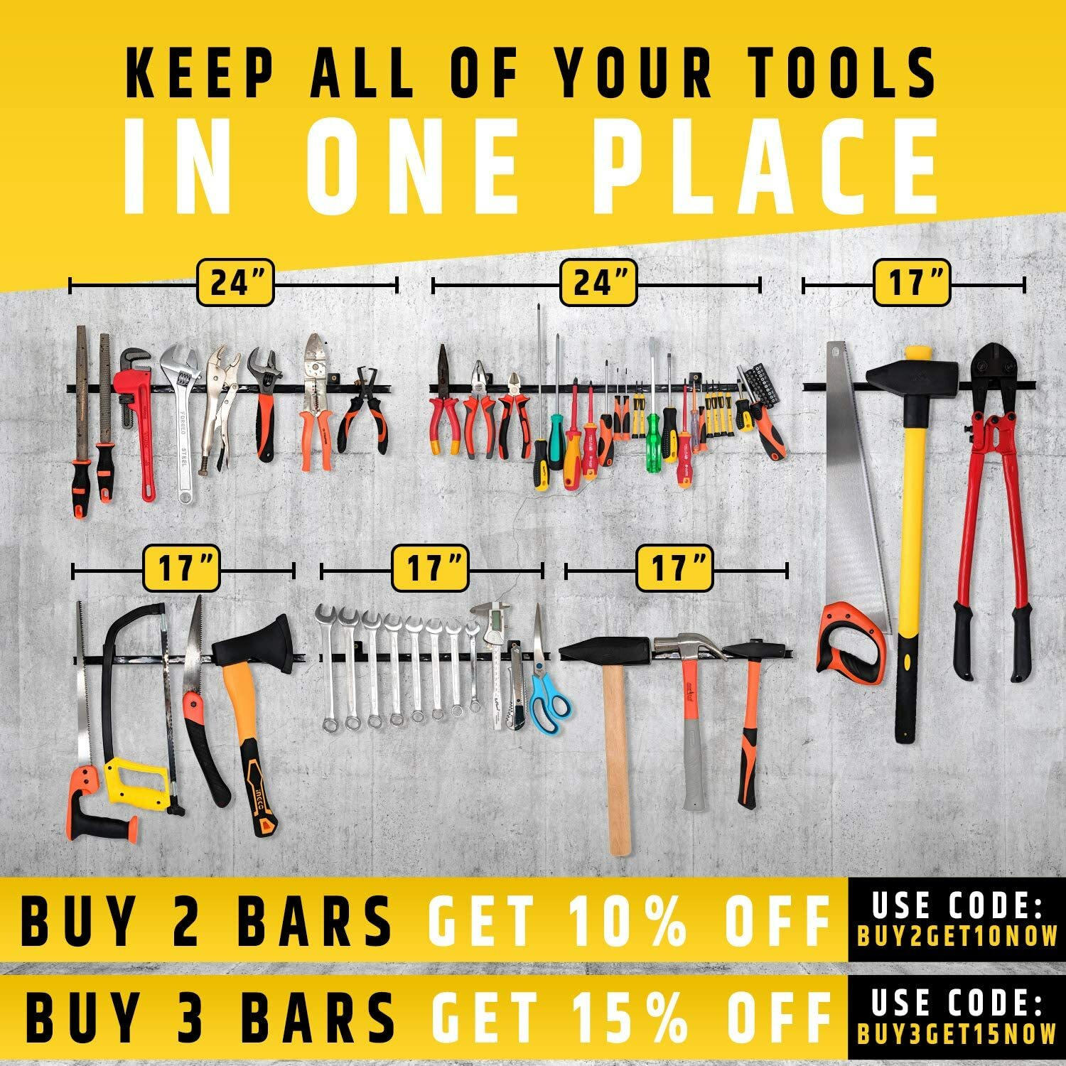 17" Heavy-Duty Magnetic Tool Holder (Upgraded Version) - Extremely Powerful