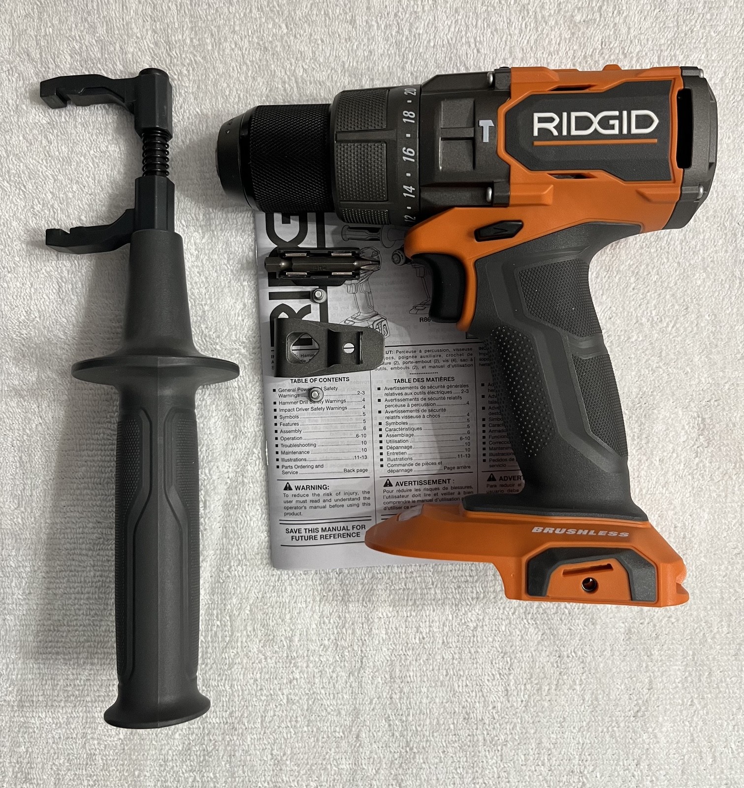 New Ridgid R86115B 18V 18 Volt Brushless Cordless 1/2 in. Hammer Drill/Driver