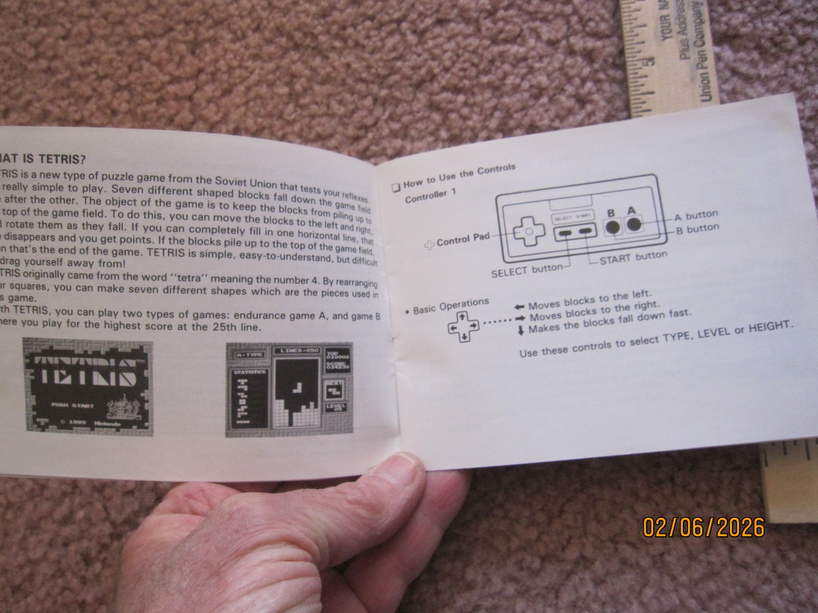 Tetris Instruction Booklet by Nintendo