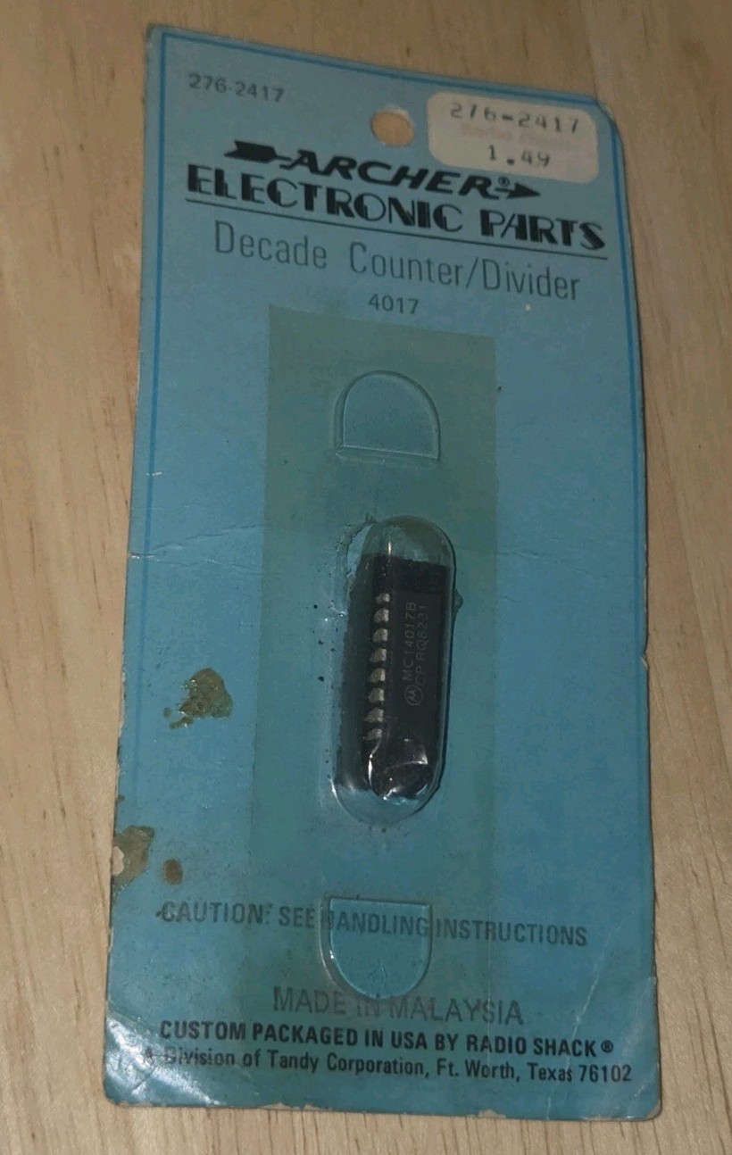 Radio Shack Archer 276-2417 4017 Decade Counter/Divider Vintage NOS Sealed New