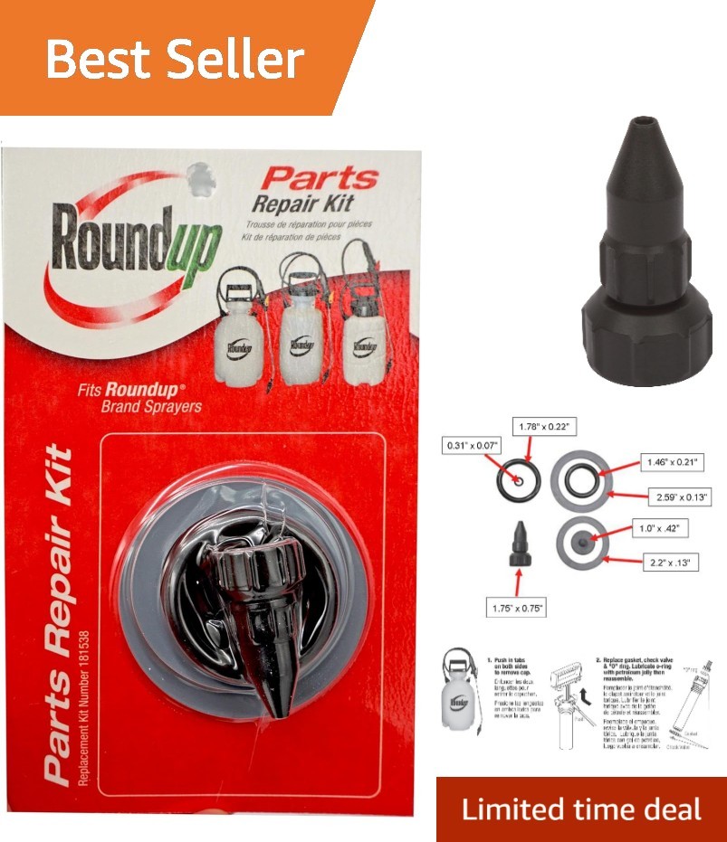 6-Piece Sprayer Repair Kit with Gaskets & Adjustable Nozzle for Garden Tools