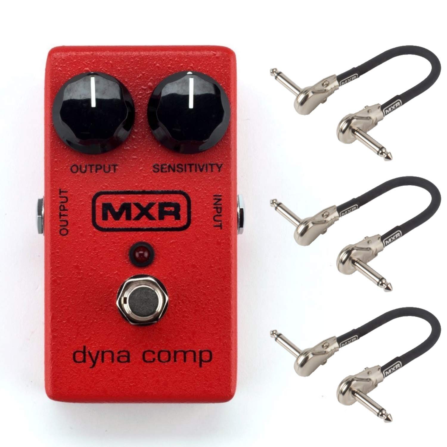MXR M102 Dyna Comp Compressor Pedal Bundle with 3 Patch Cables Copper