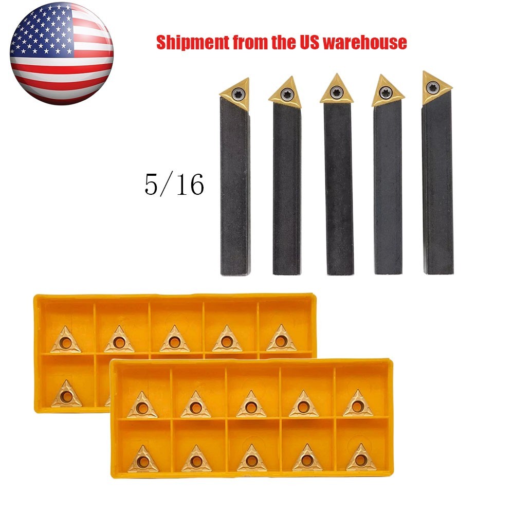 25 pc 5/16" Indexable Carbide C6 Insert Tool Bit & Holder Mini Lathe Set