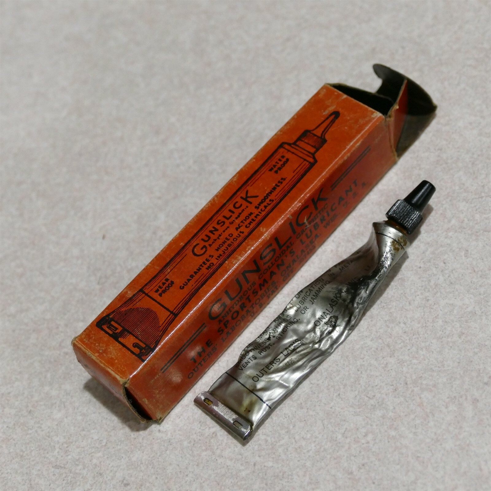 Vintage Tube of Outers Gunslick Sportsman's Lubricant in Original Old Box