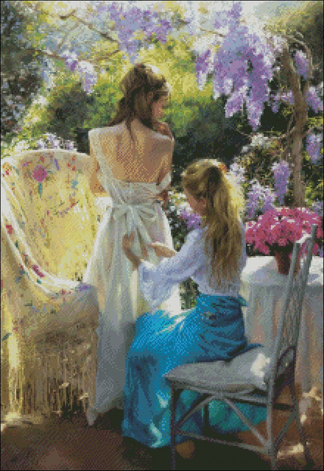 Spring 4 - Chart Counted Cross Stitch Patterns Needlework DIY Embroidery 14 ct