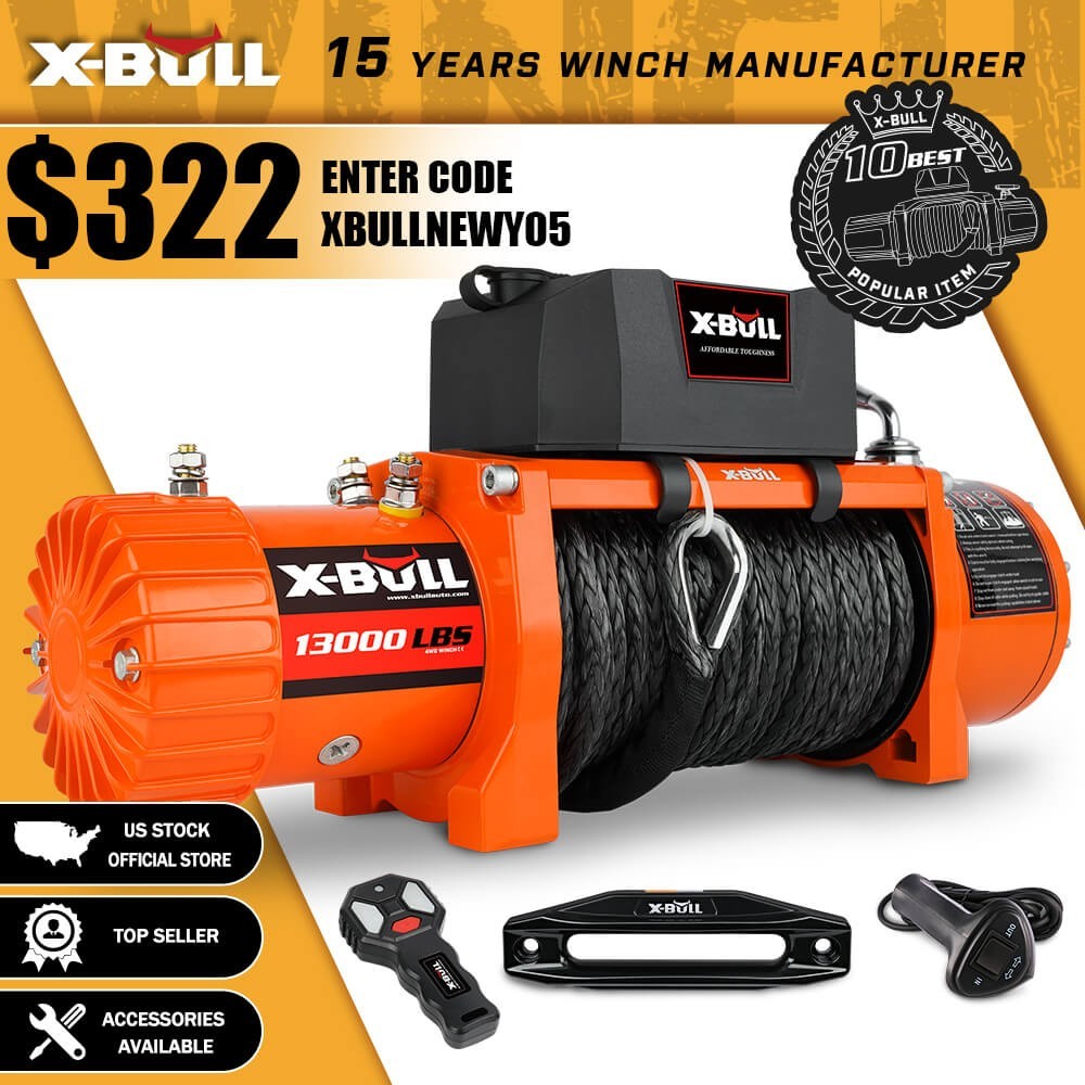 X-BULL 13000LBS Electric Winch 12V Trailer Winch Synthetic Rope Truck 13K winch