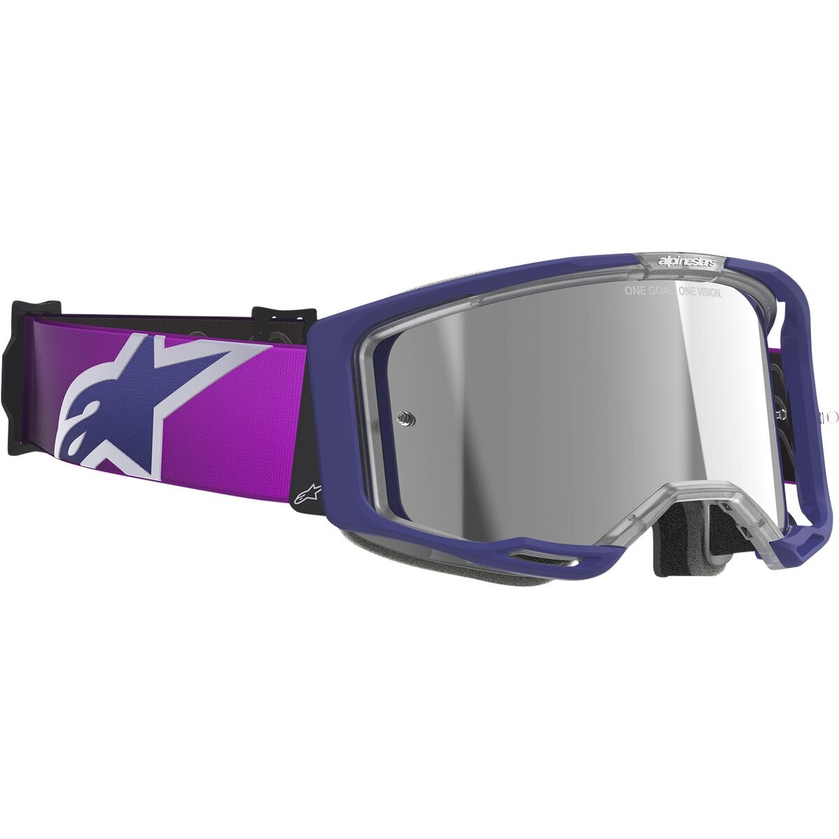 Alpinestars Purple Vision 8 Corp Goggles w/Silver Mirror Lens 5101625-3153-O/S