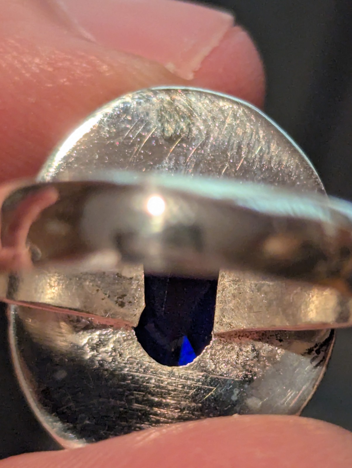 Blue Sapphire Oval Ring Size 9