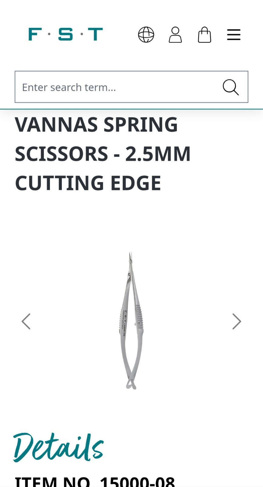fine science tools #15000-8 spring scissors