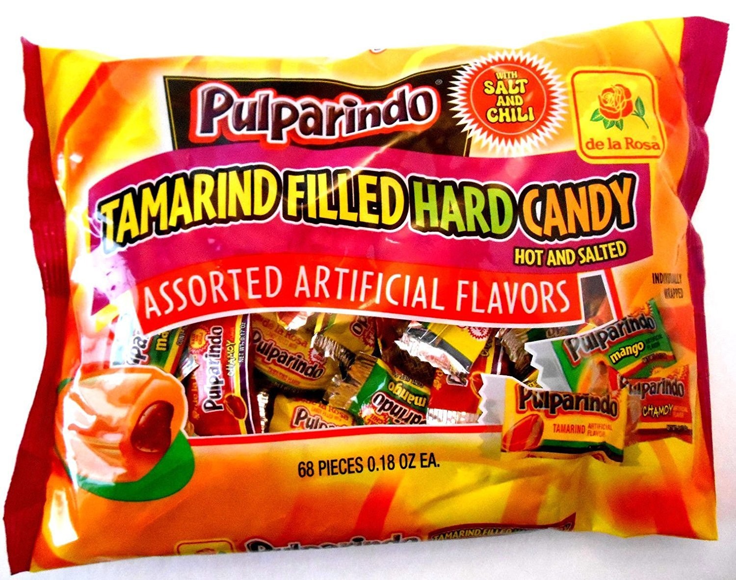 Pulparindo Tamarind Filled Hard Candy 68 Count (Pack of 1)