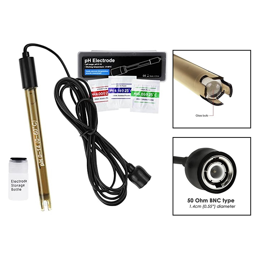 Replacement For PH Probe with BNC Connector Compatible with Most For PH Meters