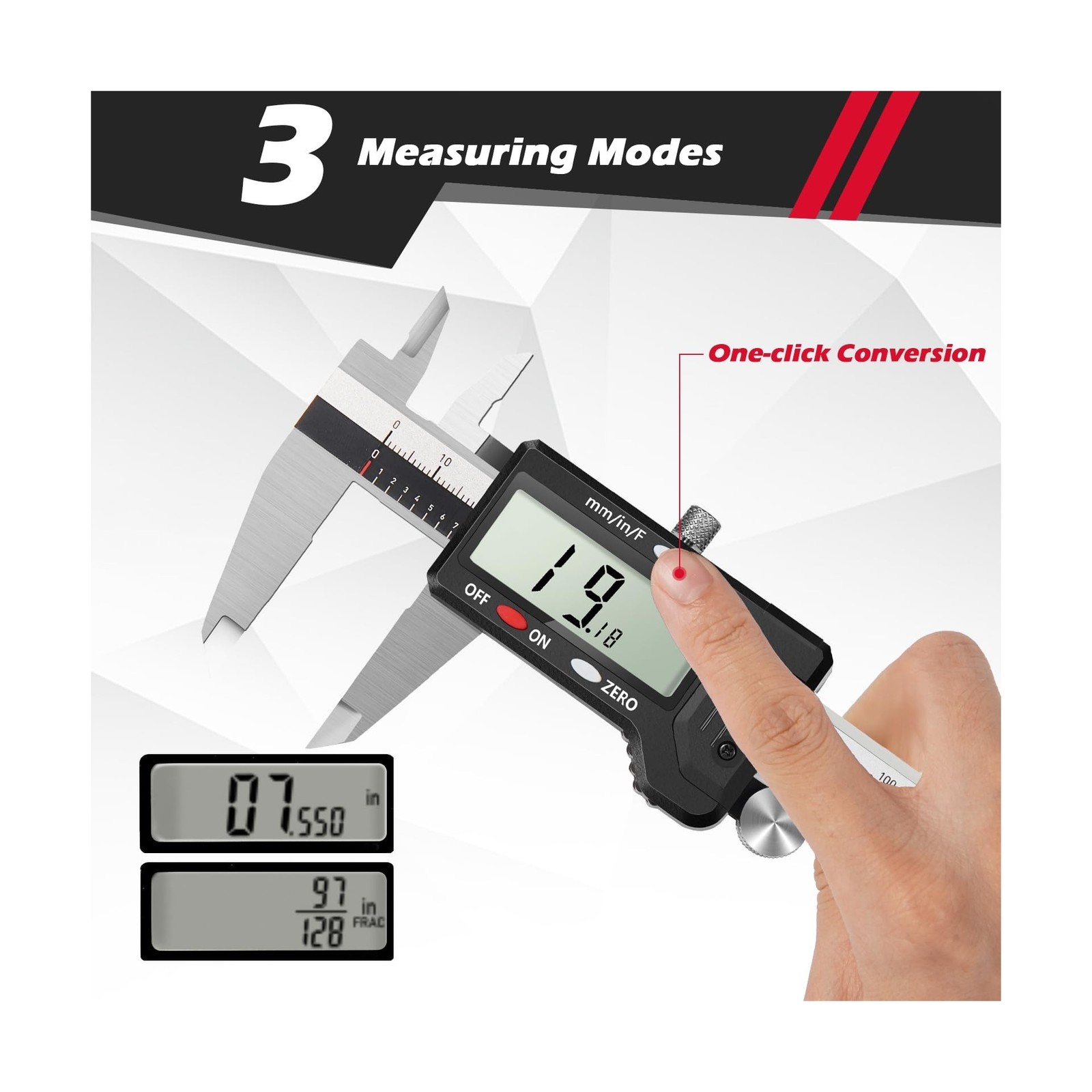 werka Digital Caliper, 0-6” Calipers Measuring Tool, Auto-Off Micrometer C