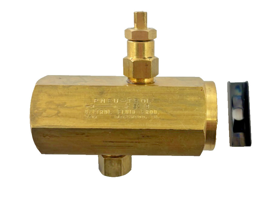 Deltrol Fluid Products F30B Pneu-Trol Manual Valve 1/2" Brass