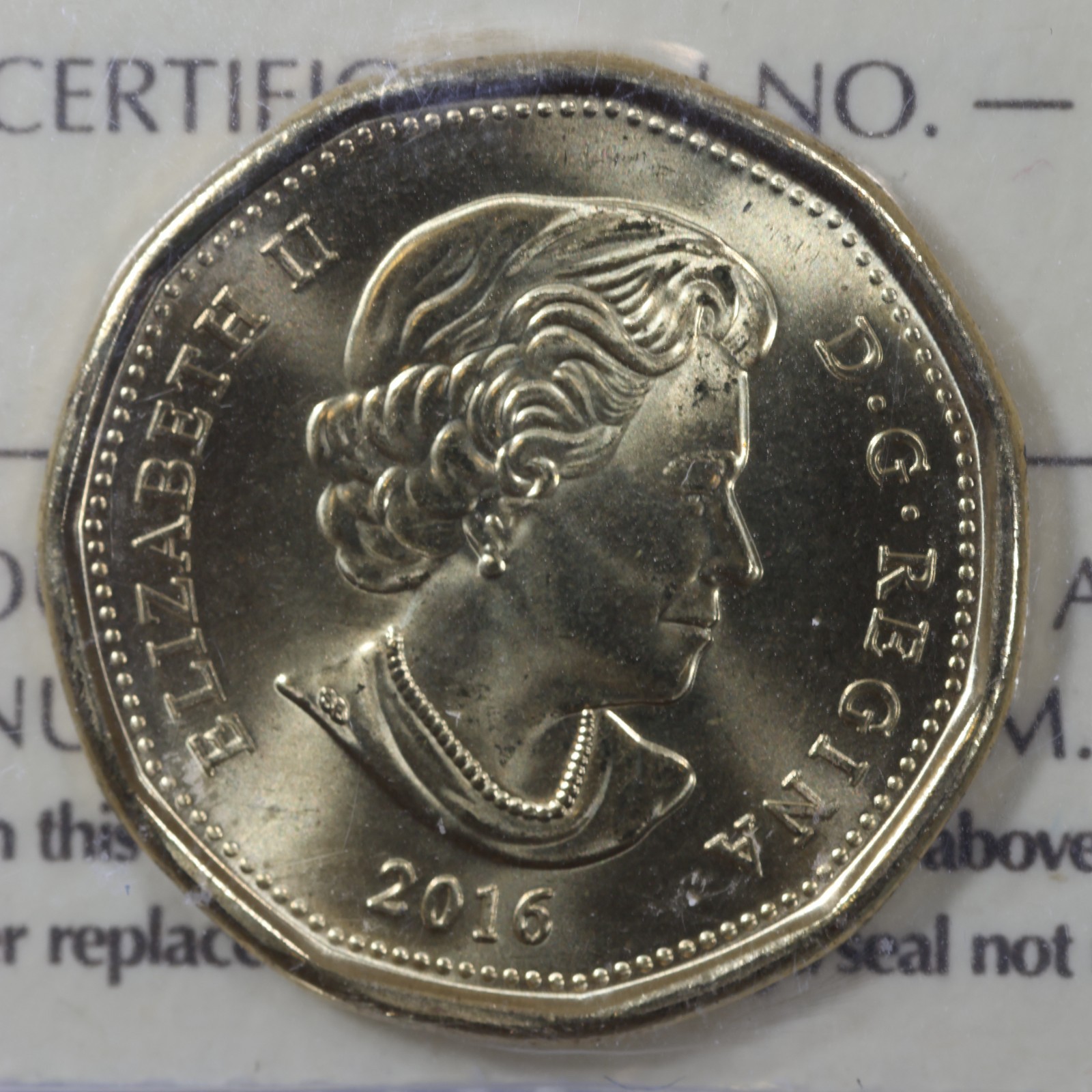 2016 Canada (Queen Elizabeth II) Dollar (Loon) - ICCS MS66