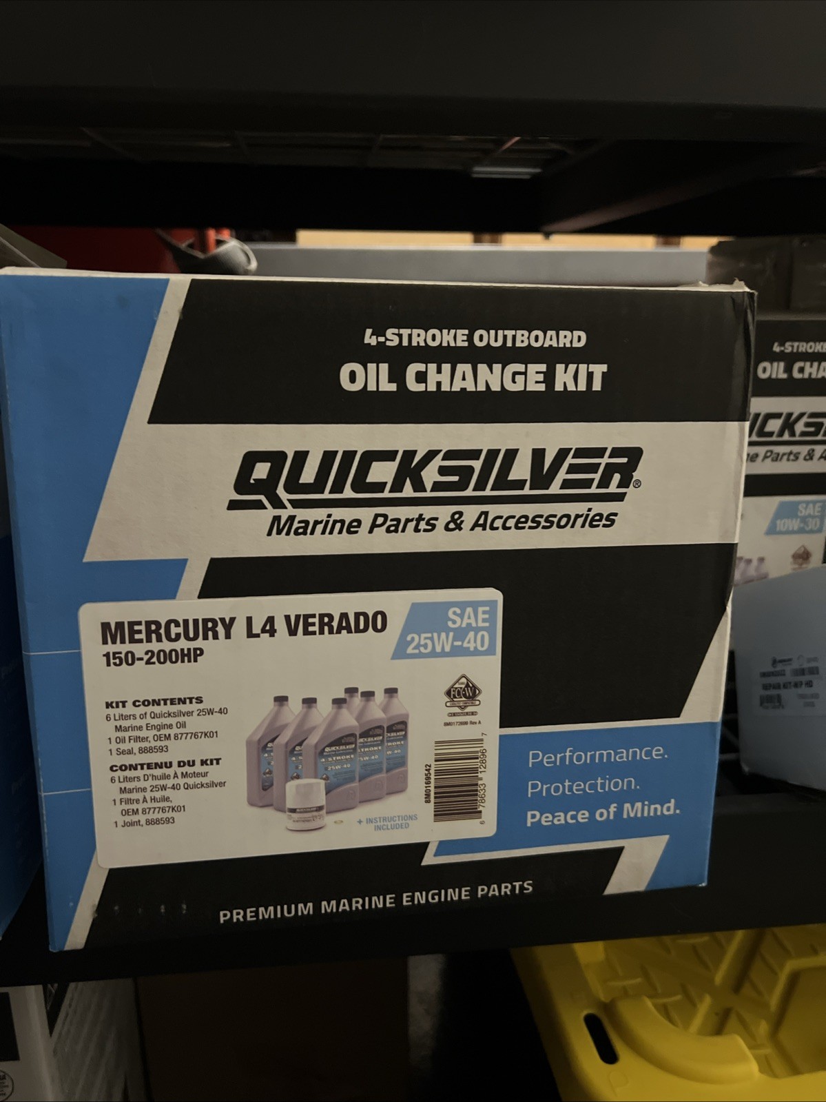 Quicksilver 8M0169542 25W-40 Oil  Kit for Mercury L4 Verado Engines 150-200HP