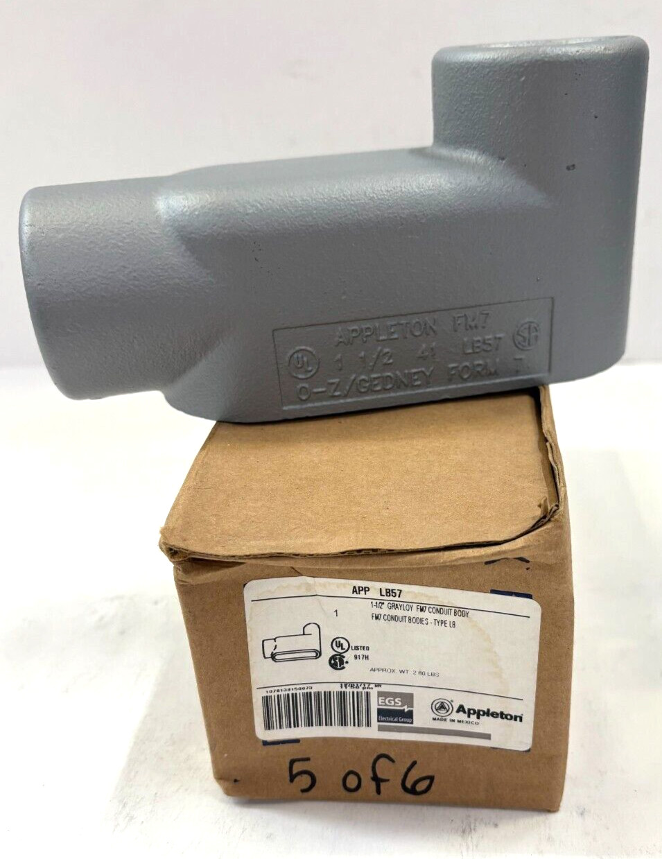 APPLETON CONDUIT BODY LB57 1-1/2" HUB FORM 7 IMC/RIGID