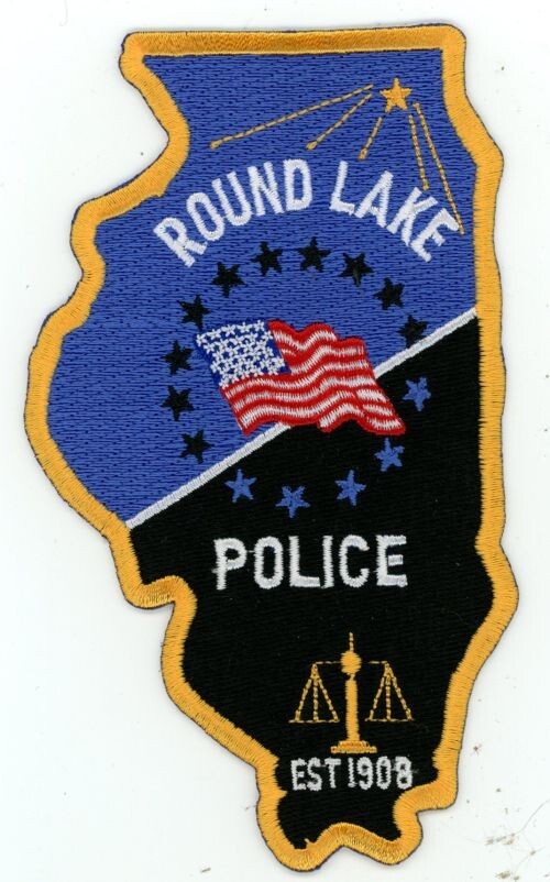 ILLINOIS IL ROUND LAKE POLICE NICE STATE SHAPED SHOULDER PATCH SHERIFF