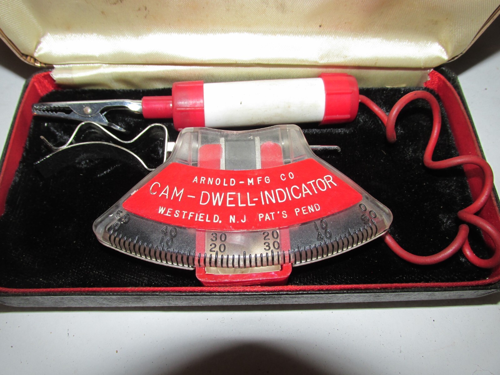 Vintage Arnold Mfg. Co Cam Dwell Indicator AC Tester Tool w/Case