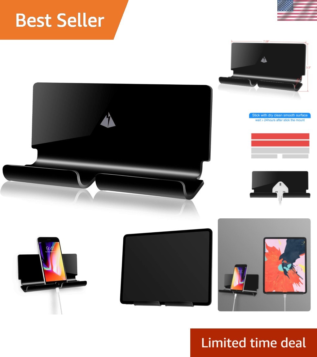 Stylish Adhesive Wall Holder for Tablets and Smartphones - Space-Saving Design