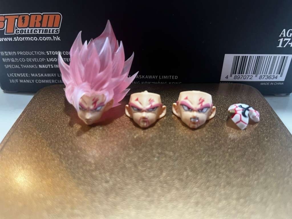 custom Zamasu shf ssj2 xeno goku transparent rose pink head kit worm studio
