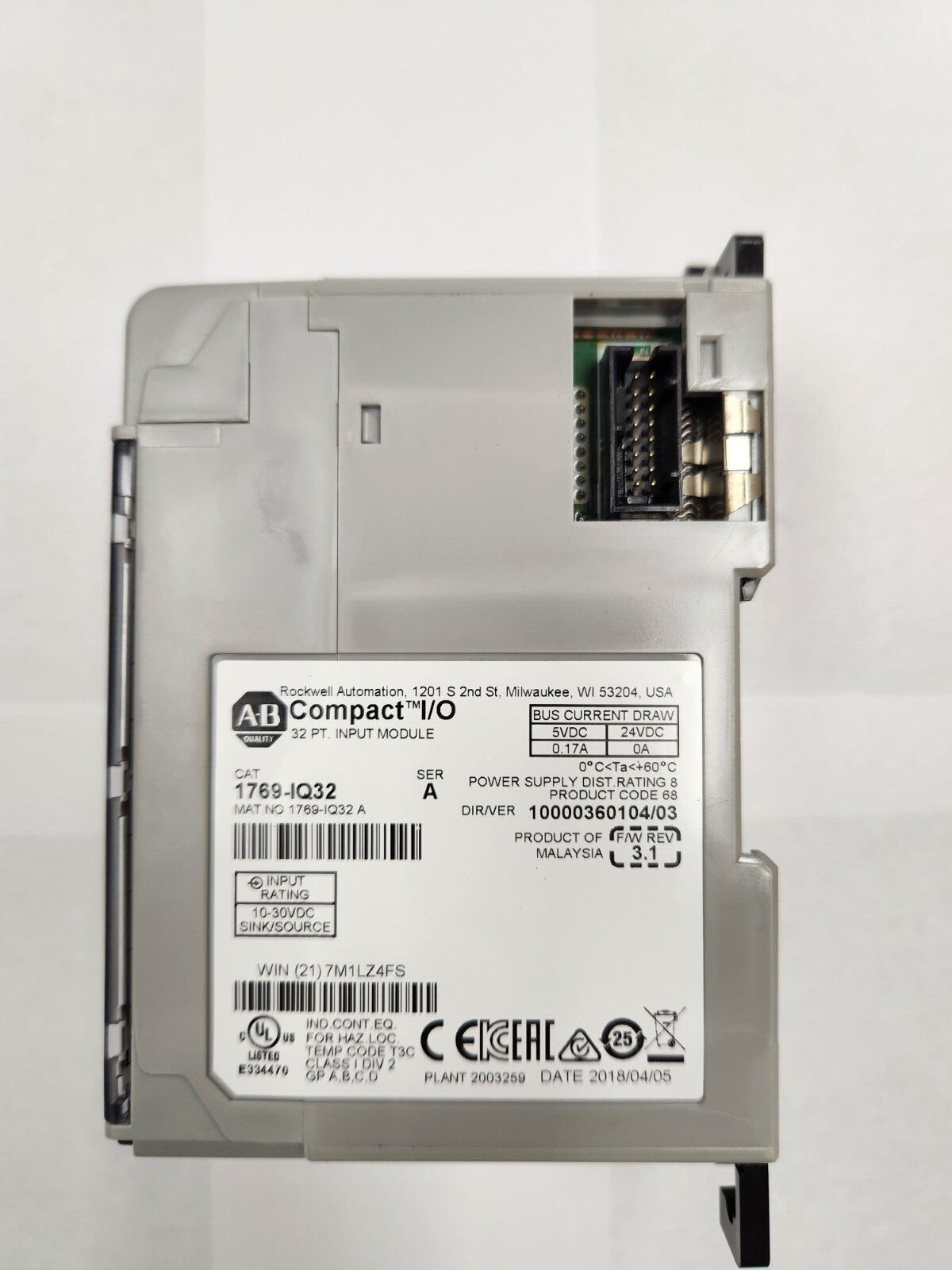 Allen Bradley CompactLogix Discrete Input Module 1769-IQ32