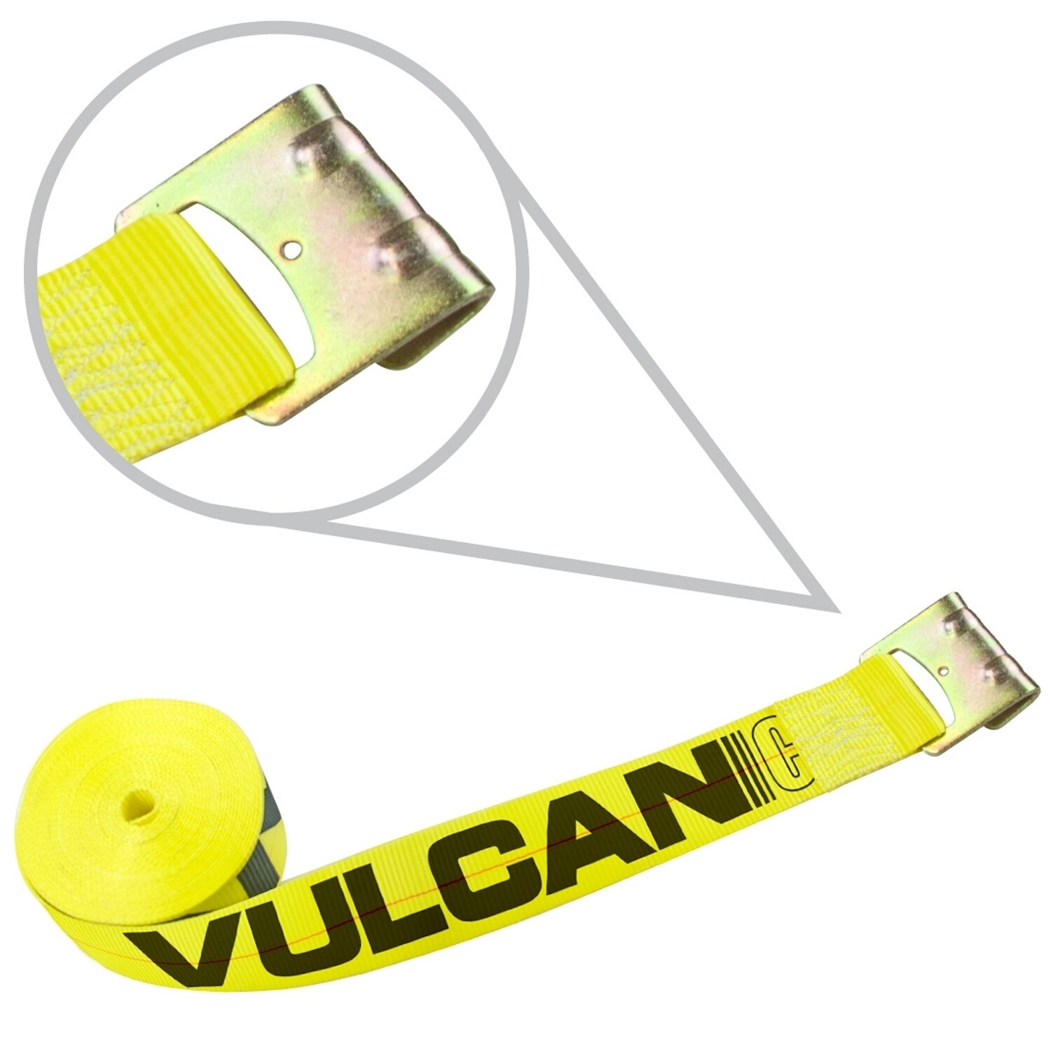 VULCAN Winch Strap - Flat Hook - 3" x 27', 10 Pack - 5000 lbs SWL