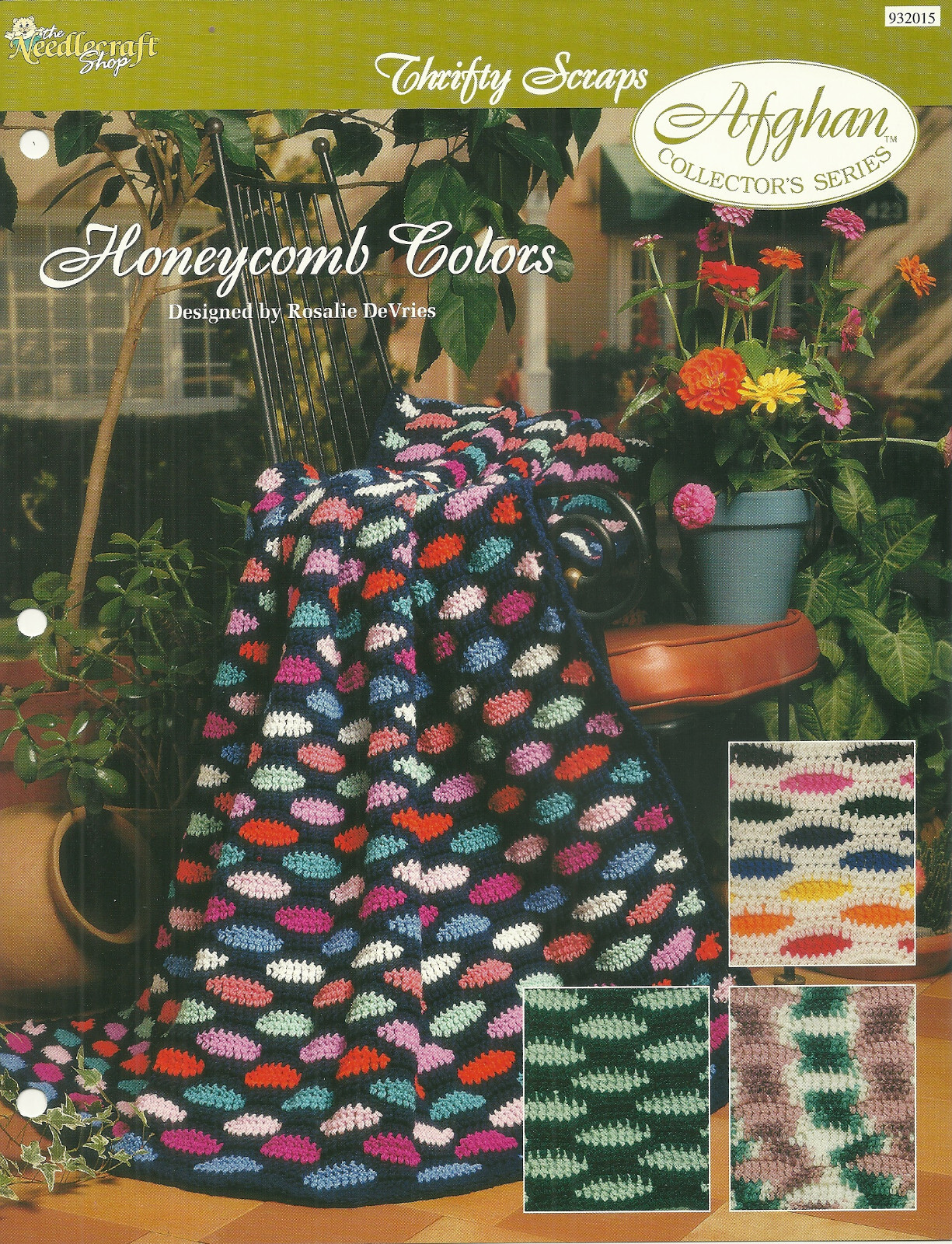 Honeycomb Colors Afghan Needlecraft Shop Crochet Pattern Leaflet