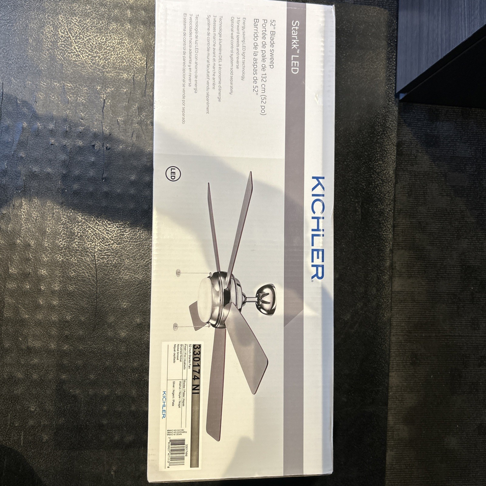 Kichler Starkk 52" Ceiling Fan w/ Integrated LED Light Brushed Nickel 330174NI