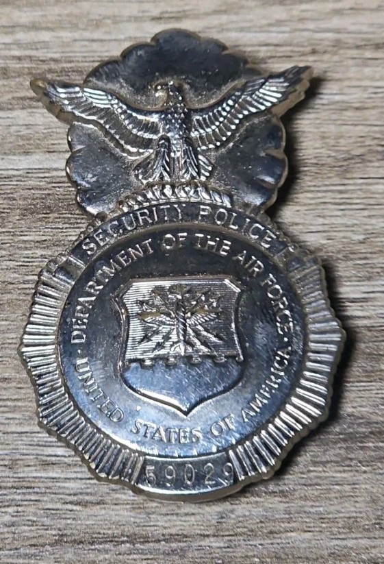 Vintage USAF Security Law  Shield  Pin Retired  For Decorative Display Only