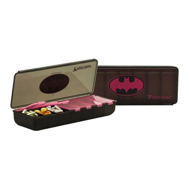 Pink Batman 7‑Day Pill Organizer – BPA‑Free, Dishwasher Safe, Official Performa