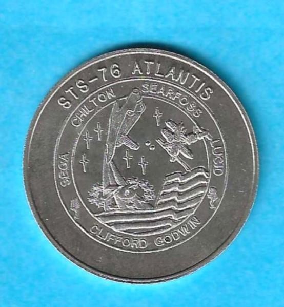 STS-76 SPACE SHUTTLE ATLANTIS COIN - NASA CREWED MISSION MEDAL - BX1