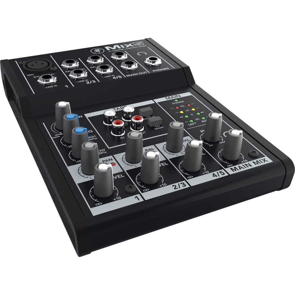 Mackie Mix5 5-Channel Compact Mixer, Black Mix5,