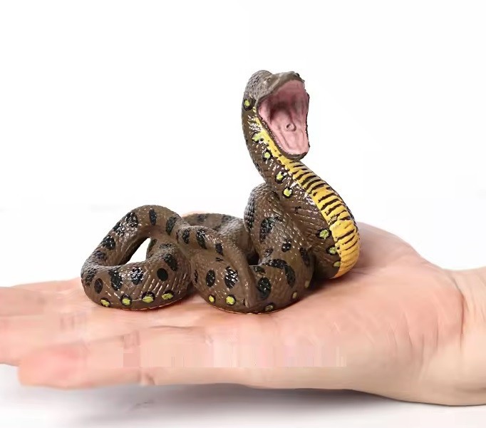 Green Anaconda Snake Animal Figure Toy PVC Wildlife Small Figurine Birthday Gift