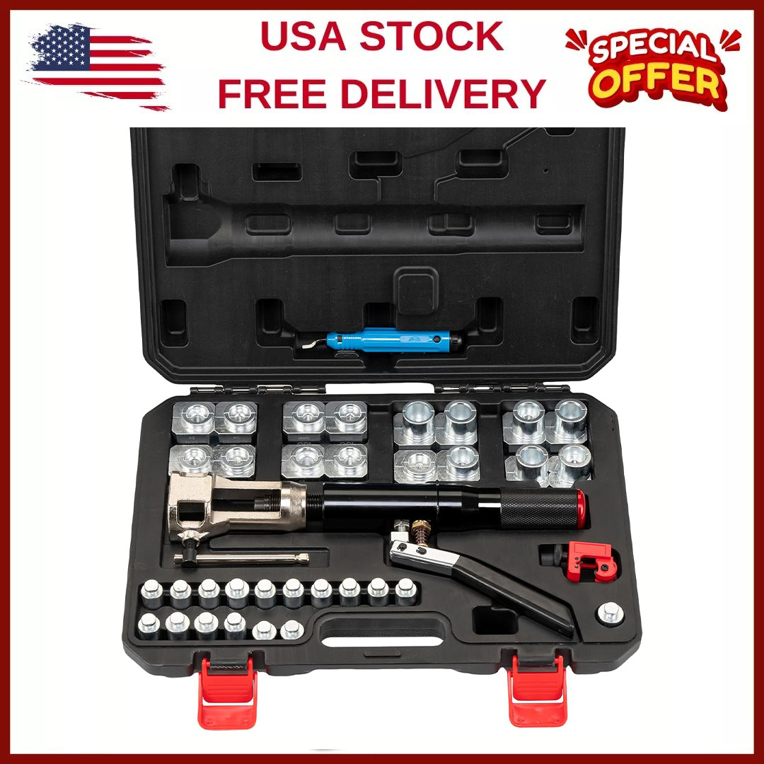 Hydraulic Brake Line Flaring Tool Kit ,Double Flaring Tool 45° for 3/16" to 1/2"