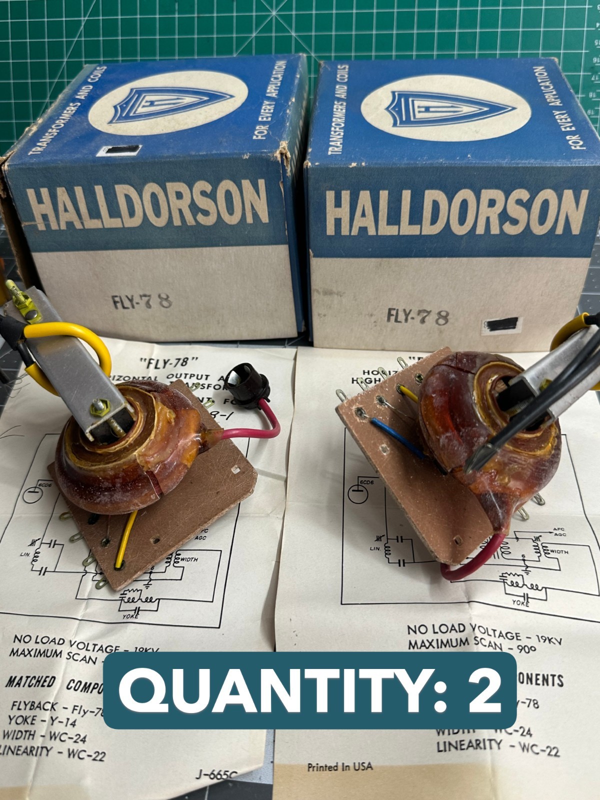 2-pack Halldorson FLY-78 Transformer Horizontal Output 90-DEG Admiral 79D48-1