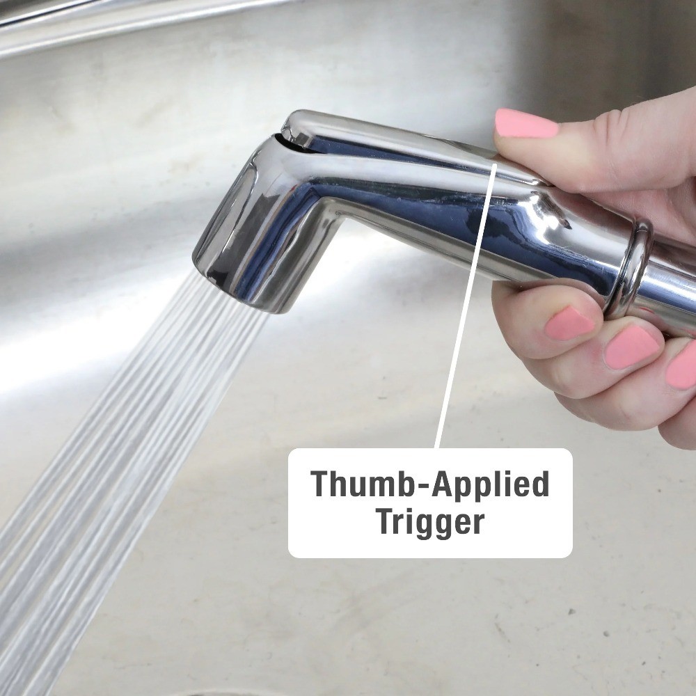 Kitchen Sink Spray Hose and Head 48 Inch Chrome Faucet Replacement Pull Down