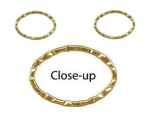 12 Gold Plated Brass 14x20mm Double Sided Soldered Closed Hammered Oval Links *