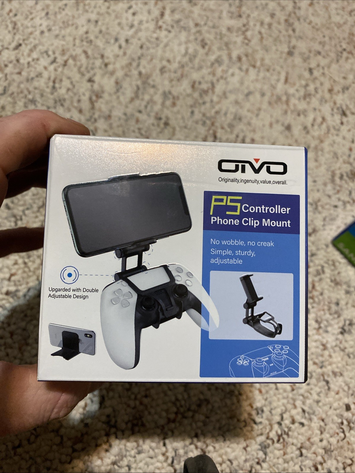 ONVO Adjustable Phone Clip Mount for PS5 Controller, Black, PlayStation 5