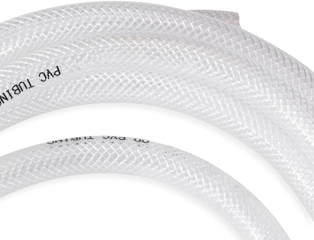 DAVCO 1" ID × 10 ft Heavy Duty Braided Clear Plastic 1"ID, Transparent