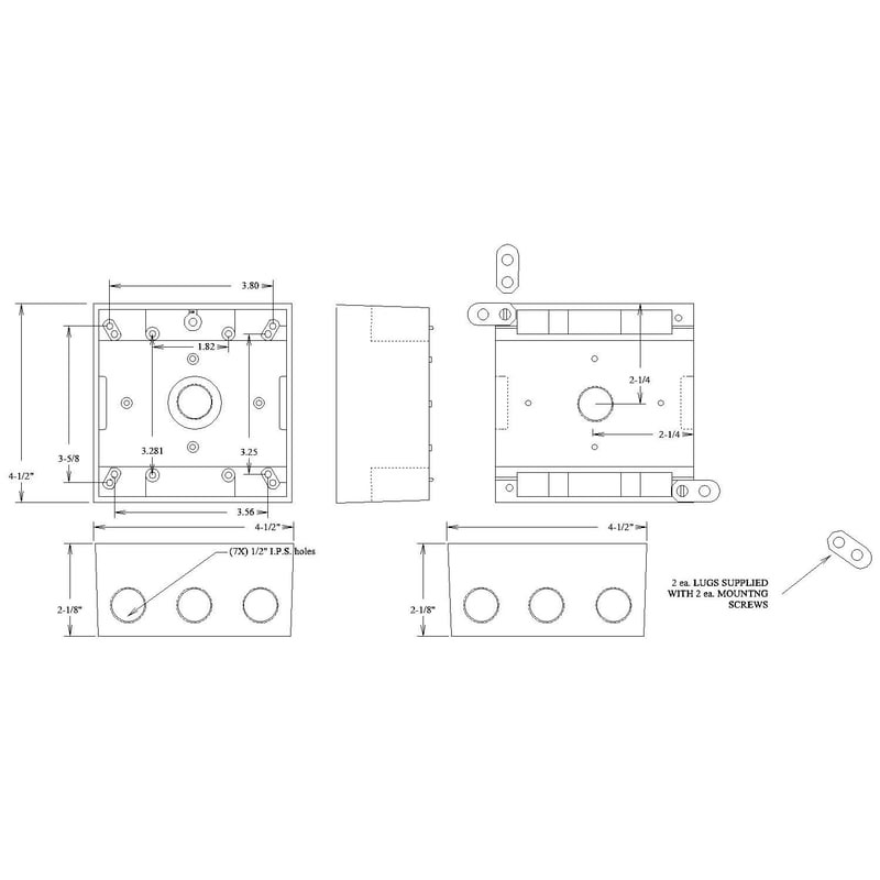 Mulberry 30269 1/2" Weatherproof Box 2 Gang PVC Outlets